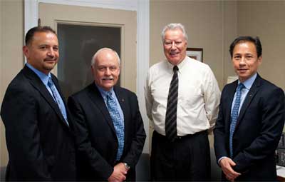 From left: Jonathan Thompson, Dr. Peter Neilson, Ray Boughen, Dr. Phil Poon